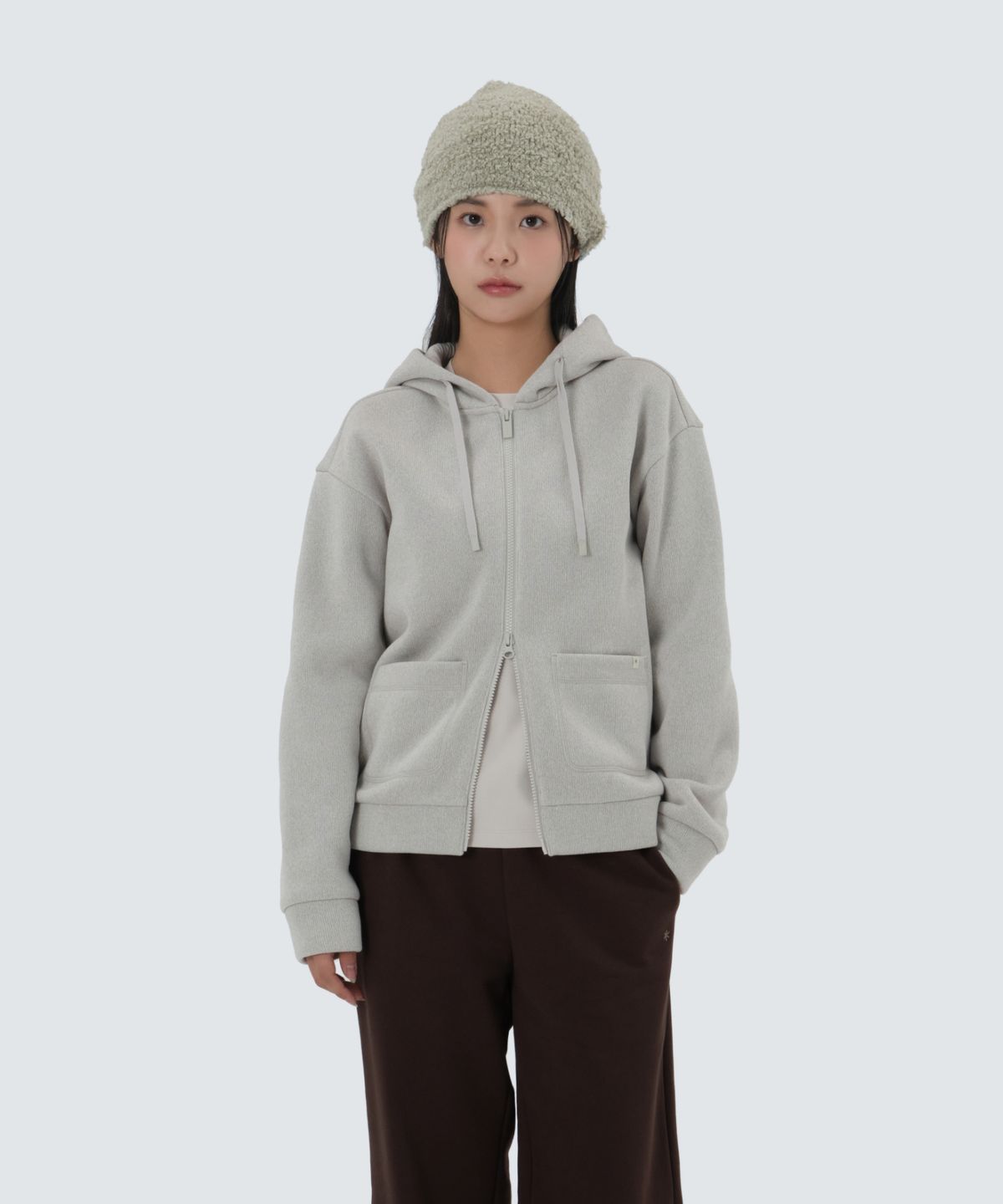 스노우피크 어패럴(SNOWPEAK APPAREL) 니트 여성 후드 집업 (S25WWFFJ79) Sand Beige