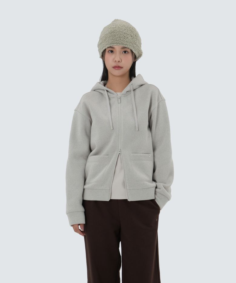 니트 여성 후드 집업 (S25WWFFJ79) Sand Beige