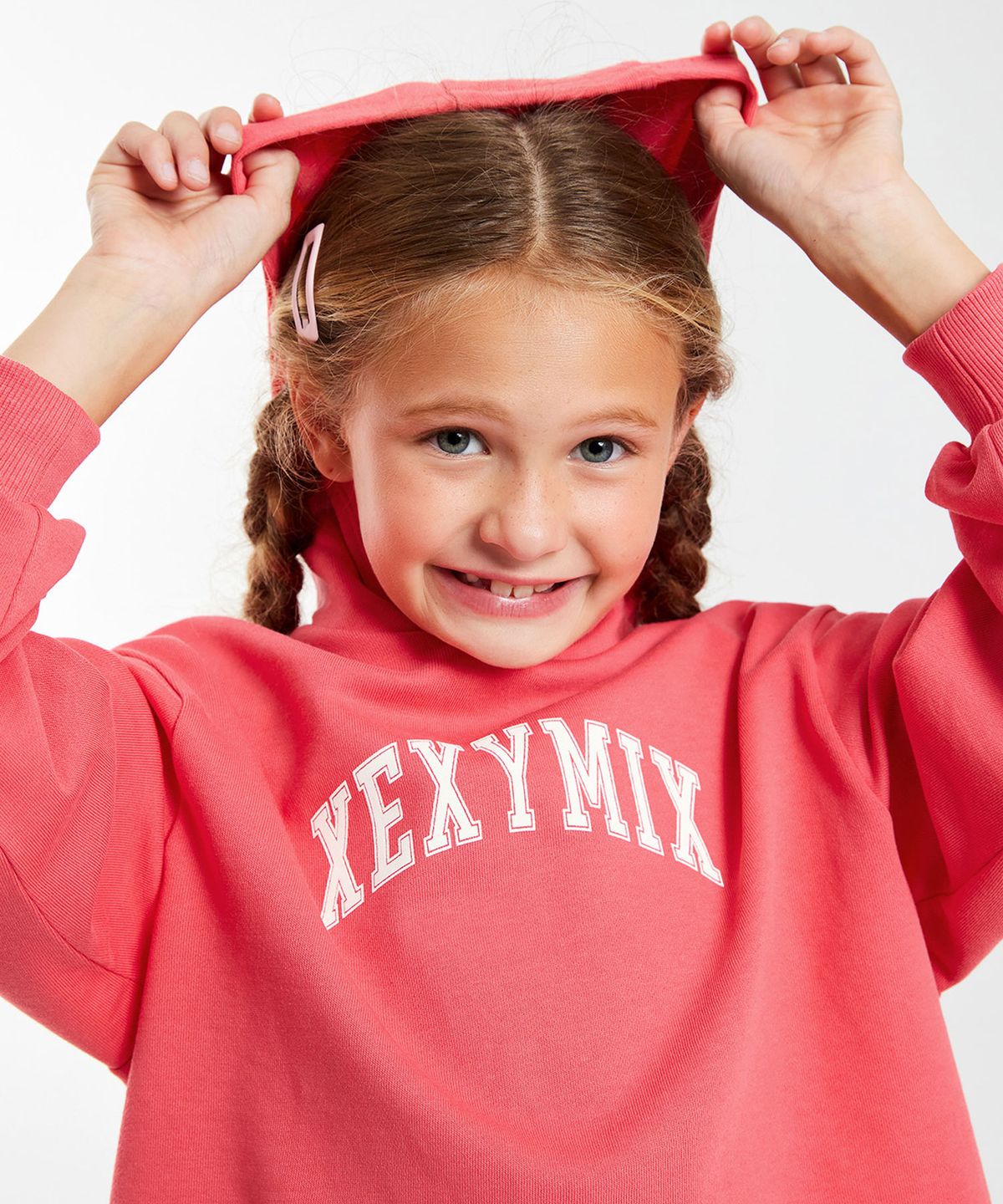 젝시믹스 키즈(XEXYMIX KIDS) 스포티 키즈 배색 레이어드 후디 XUK3TL1302