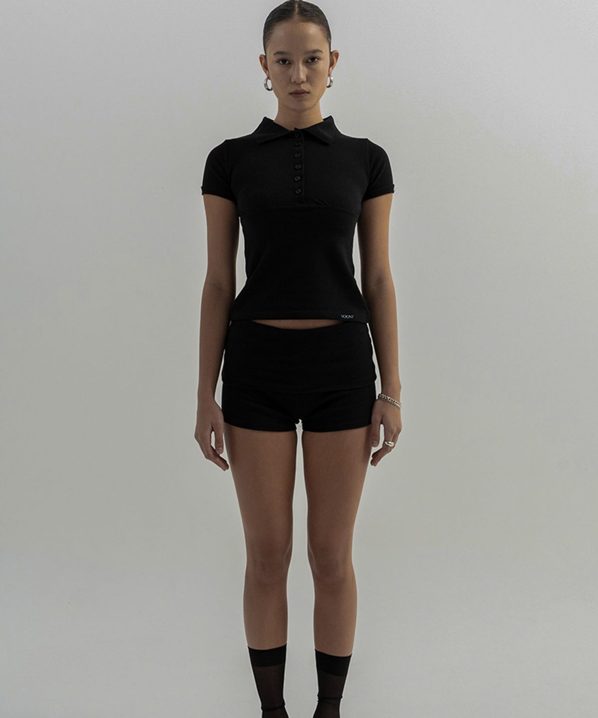 분트(VOONT) Flat Polo Top (BLACK)