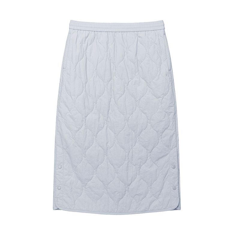 W 코지 패딩 롱 스커트 Grayish Blue