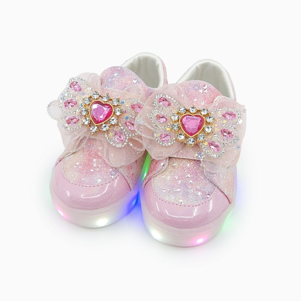 베이비솔(BABYSOLE) 핑크쥬얼리 LED 운동화