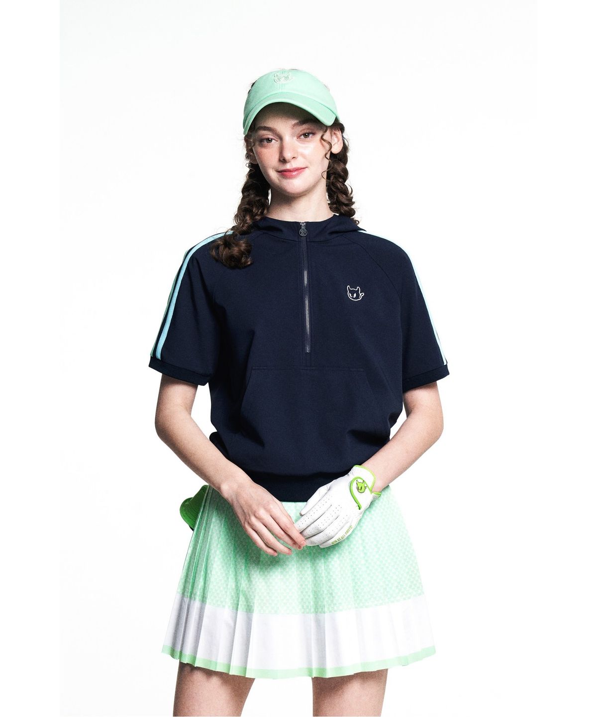 왁(WAAC) Women WAACKY Half Zip Hoodie_WWTCM25226NYX