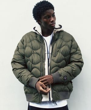 WAVE QUILTED BLOUSON JUMPER (KHAKI)
