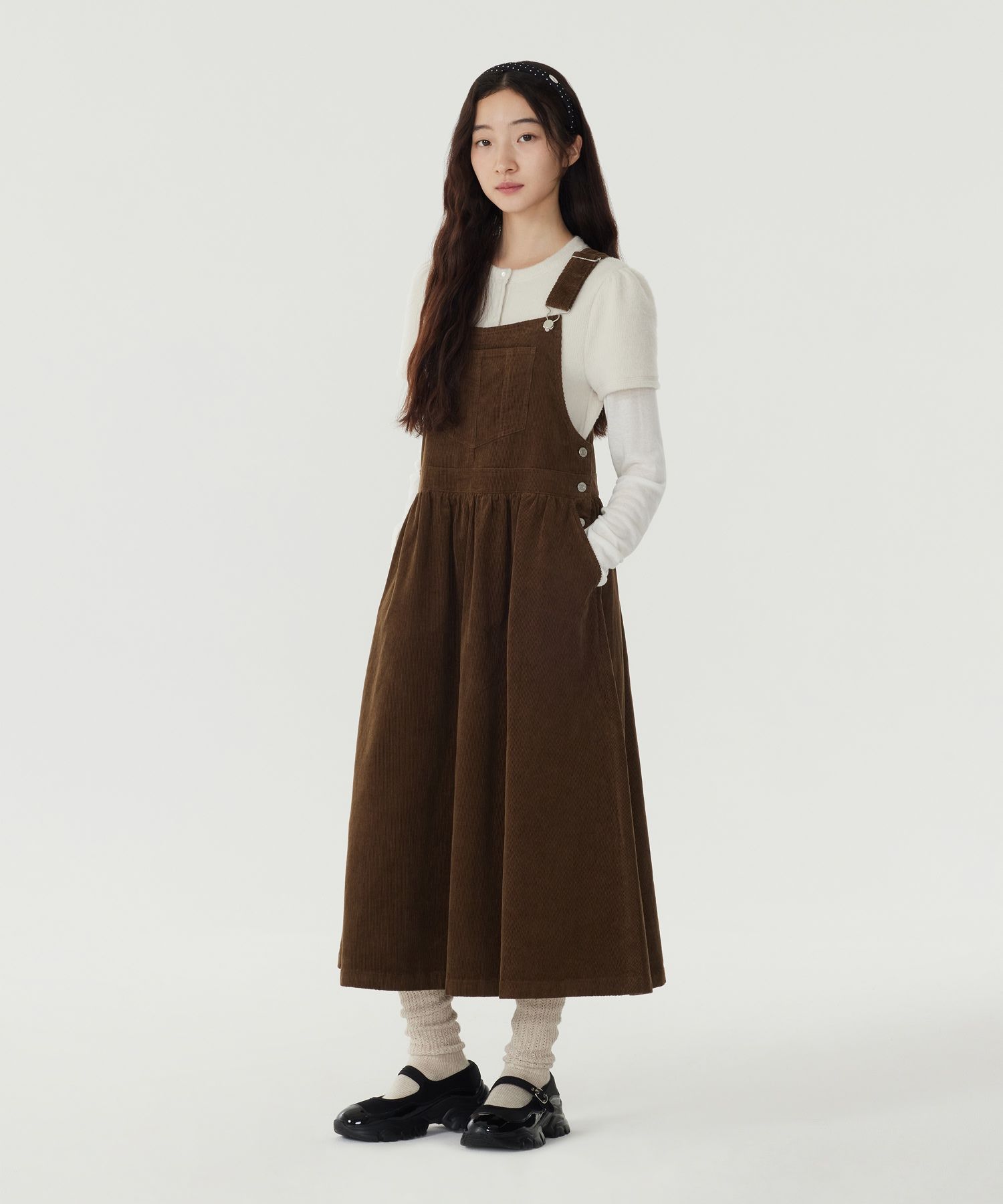 MUSINSA | COVERNAT WOMAN Women's Corduroy Suspender Dress Brown