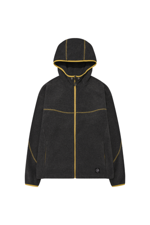 STITCH POINT FLEECE HOOD ZIP-UP (CHACOAL)