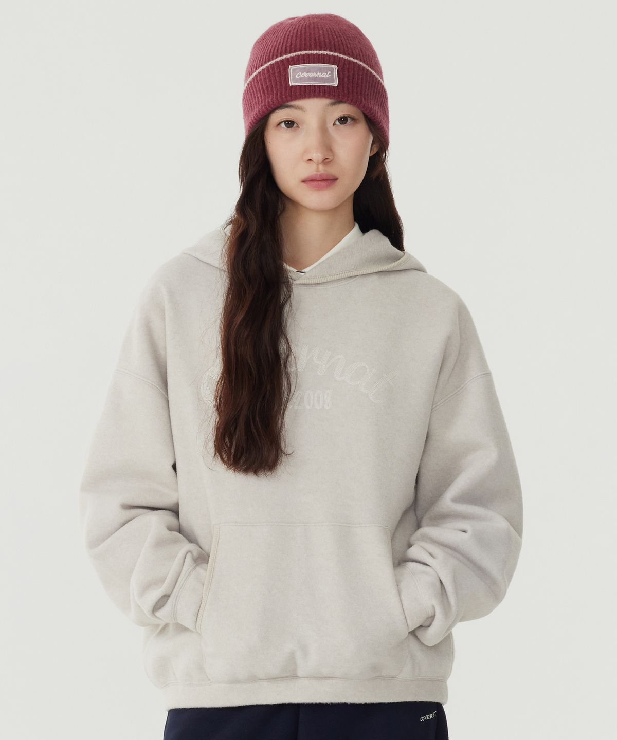 커버낫 우먼(COVERNAT WOMAN) 우먼 부클 후디 Beige