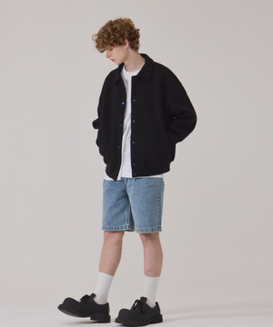 [L~4XL] 시그니처 빅사이즈 바시티 자켓_블랙