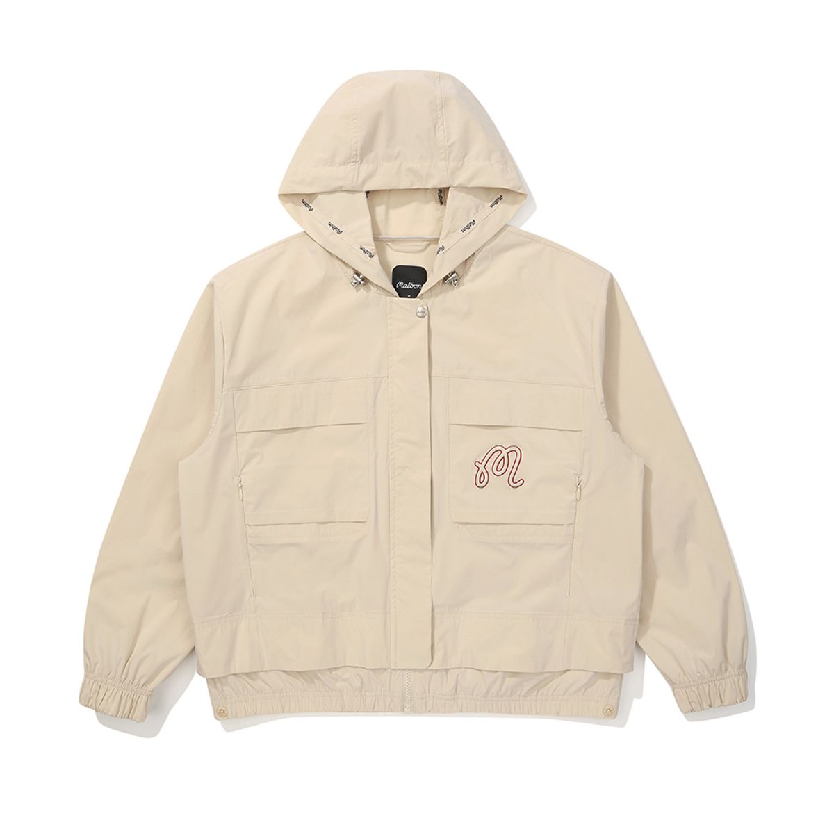 말본 골프(MALBON GOLF) 여성 아웃포켓 캐주얼 후드 자켓 LIGHT BEIGE (WOMAN)