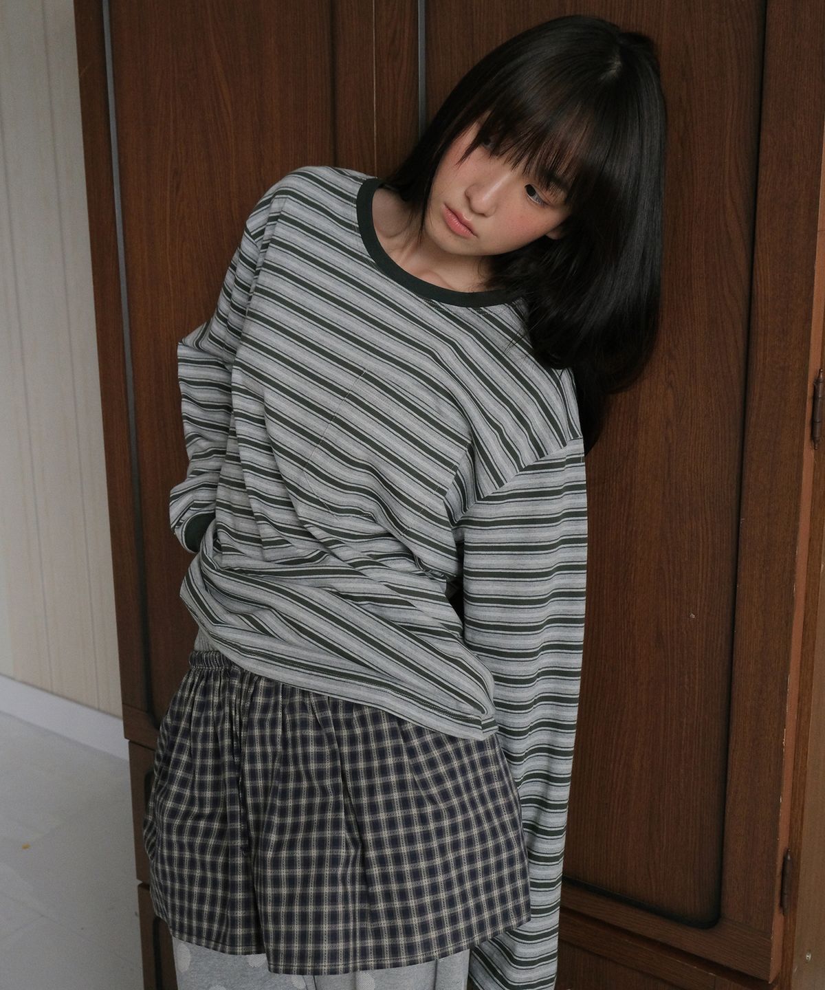 바니쉬먼트(VANISHMENT) Vintage long sleeve tee_green