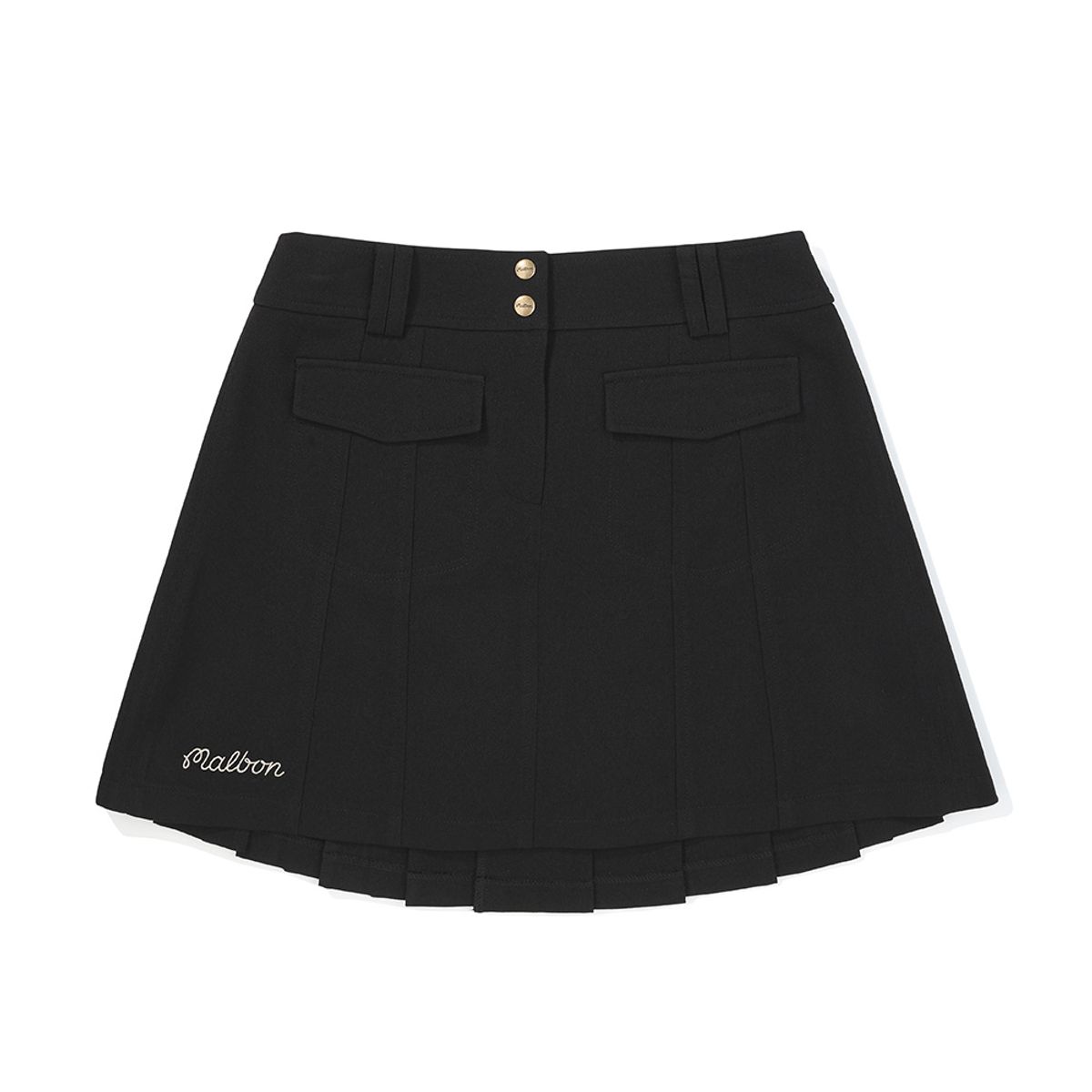 말본 골프(MALBON GOLF) 여성 변형 플리츠 아웃포켓 스커트 BLACK (WOMAN)