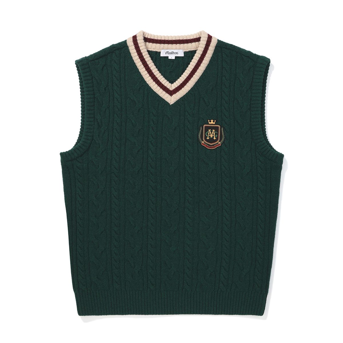 말본 골프(MALBON GOLF) 클래식 케이블 스웨터 베스트 GREEN (MAN)