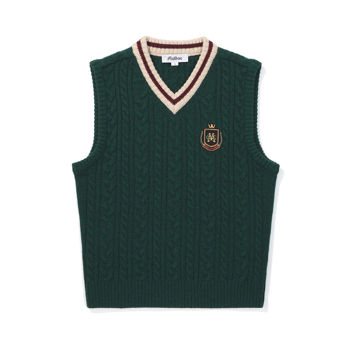 말본 골프(MALBON GOLF) 여성 꽈배기 니트 베스트 GREEN (WOMAN)