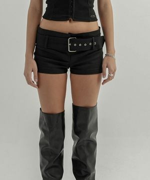 Latch Micro Belt Shorts (BLACK)