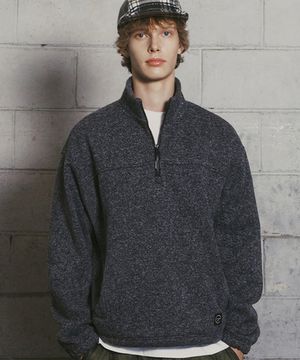 KNITTED HALF ZIP-UP TS (GREY)