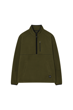 STITCH POINT FLEECE HALF ZIP-UP TS (KHAKI)