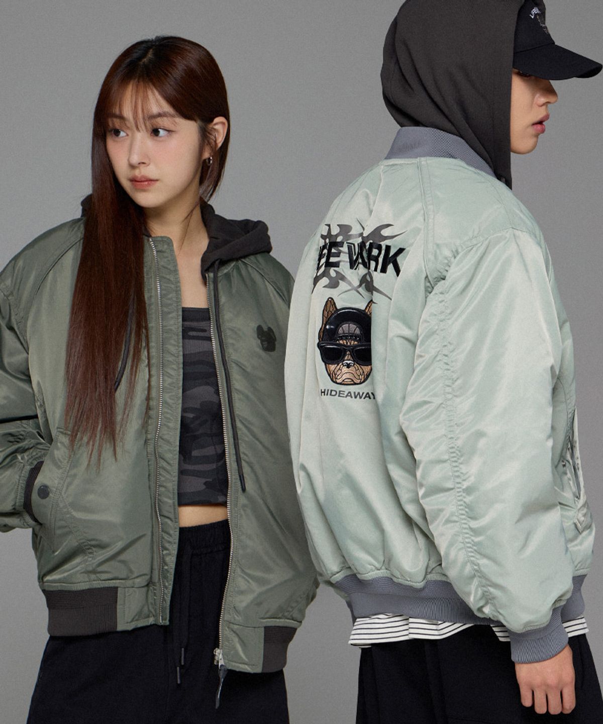 라이프워크(LIFEWORK) 공용) 힙독 카라비너 후드 항공점퍼