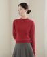 클래식 무드 울 100% 반목 니트_레드