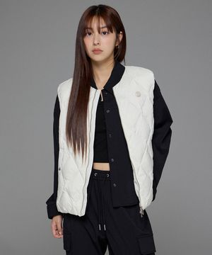 여성) Lite 다이아 퀼팅 미드 다운 베스트