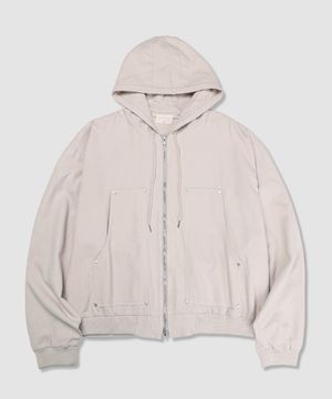 카펜터 포켓 후드 집업 (아이보리