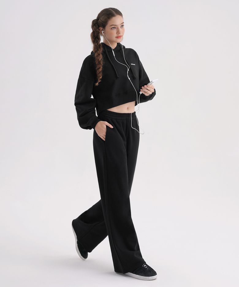 SWP25058-01 코튼 데일리 와이드 팬츠 블랙