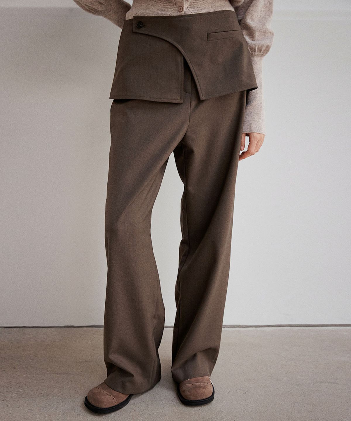 아우로(OURO) LAYERED FLAP PANTS [ KHAKI ]
