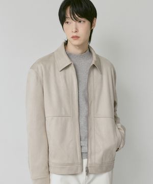 남성 비건 스웨이드 트러커 자켓 [스톤]_ZG1JP100