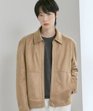 남성 비건 스웨이드 트러커 자켓 [카멜]_ZG1JP100