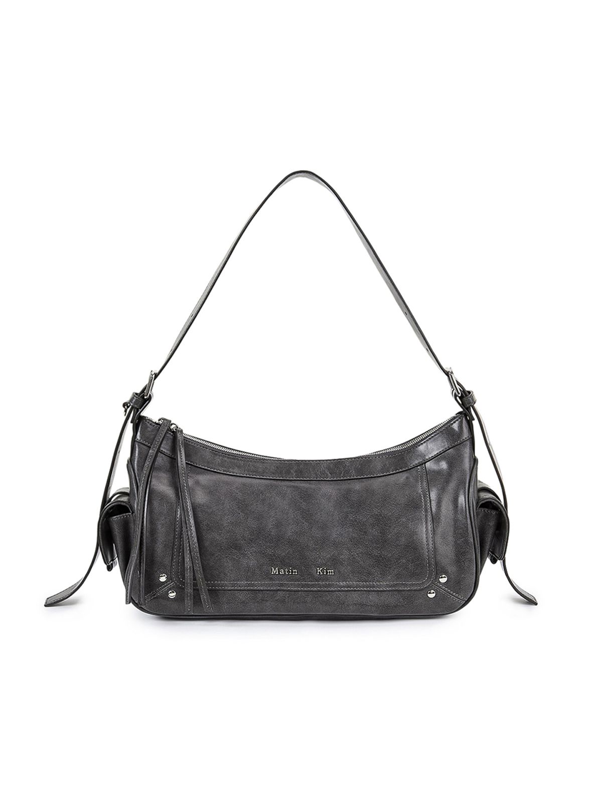 마뗑킴(MATIN KIM) RIVET POINT QUAD SHOULDER BAG IN CHARCOAL