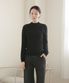 클래식 무드 울 100% 반목 니트_블랙
