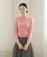 클래식 무드 울 100% 반목 니트_핑크