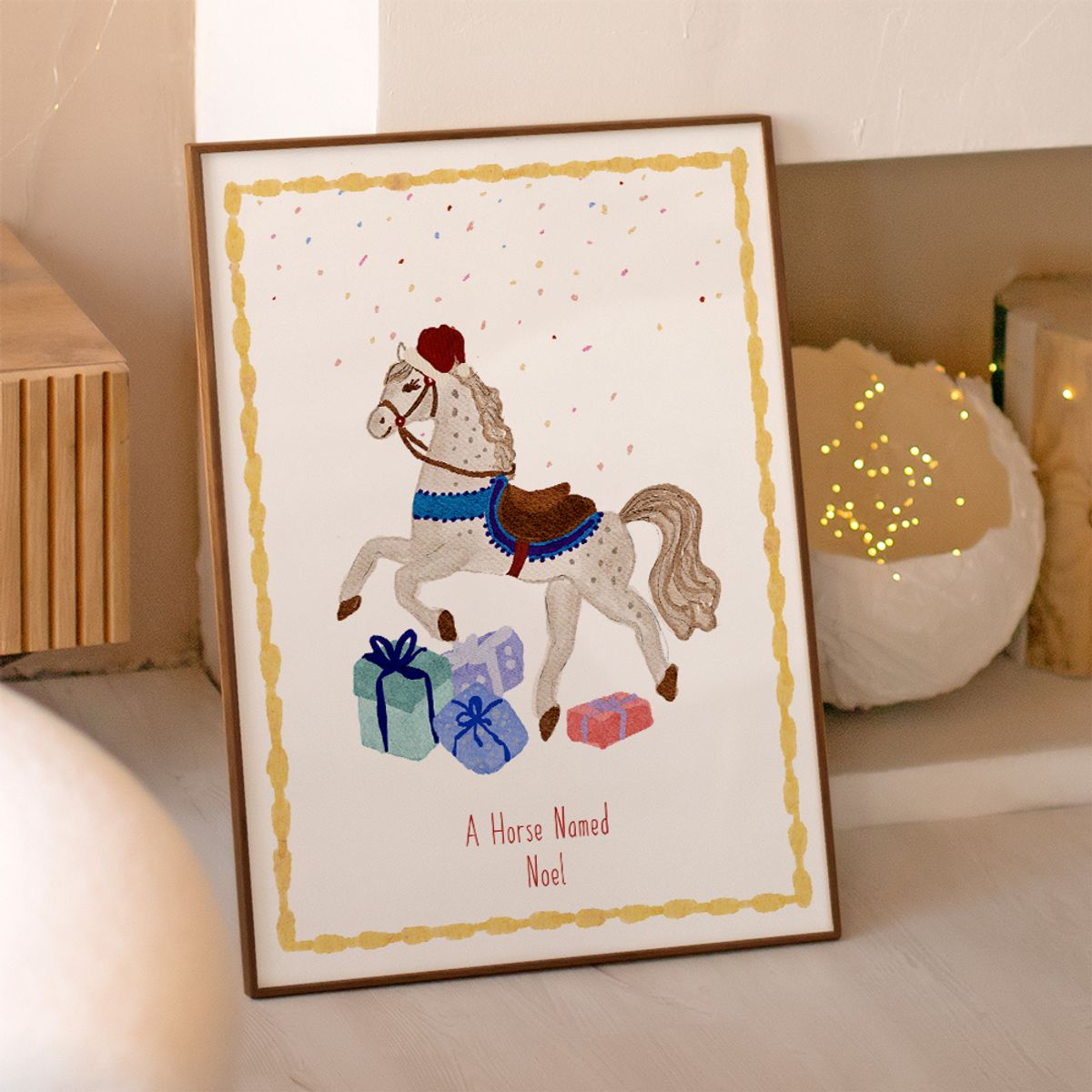 아트밀(ARTMILL) 홀리데이 리본트리 포스터액자 30종 - C102 Horse Named Noel