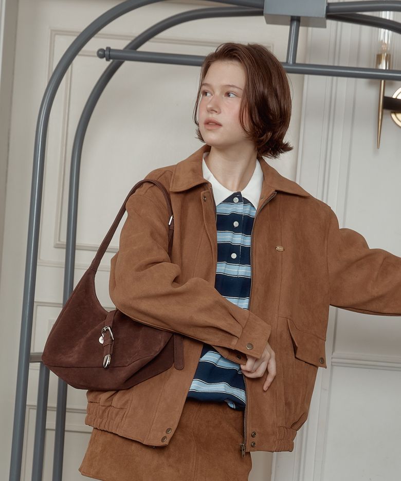ANC SOFT SUEDE SHOULDER BAG_BROWN
