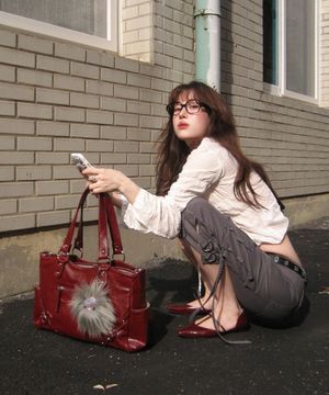 ANC STUD  RING BAG_RED