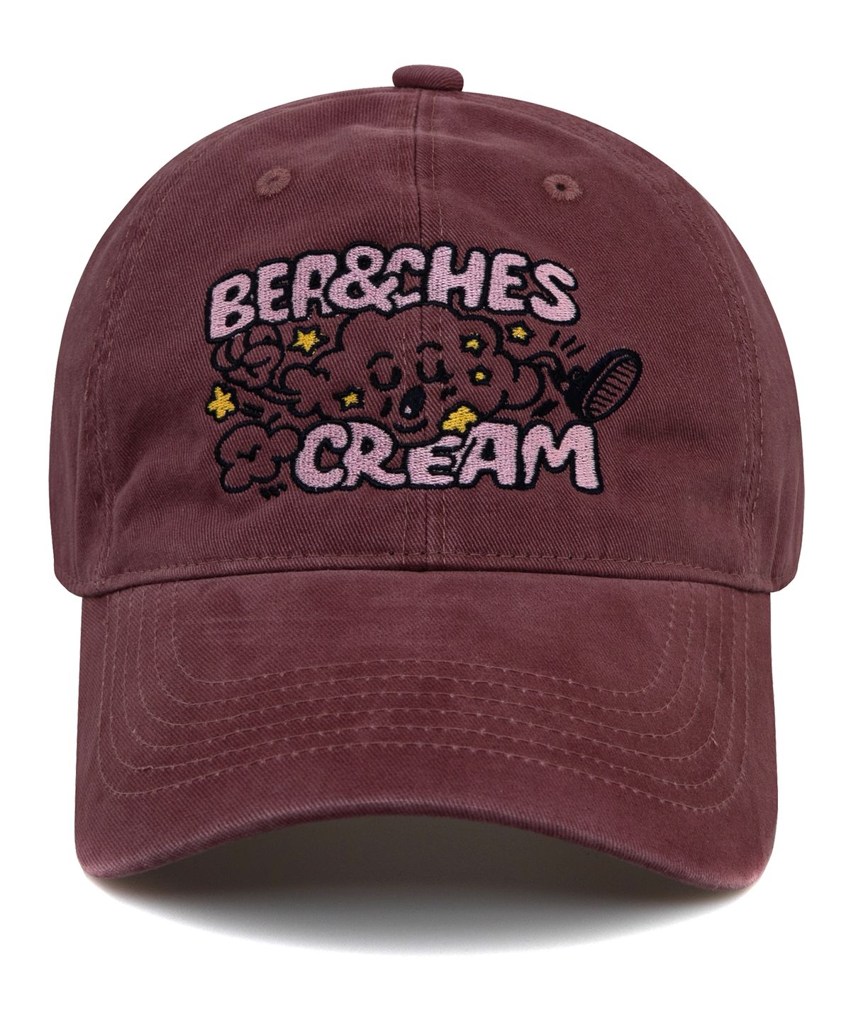 비치스앤크림(BEACHESANDCREAM) Cloud Cation Ball cap-Burgundy