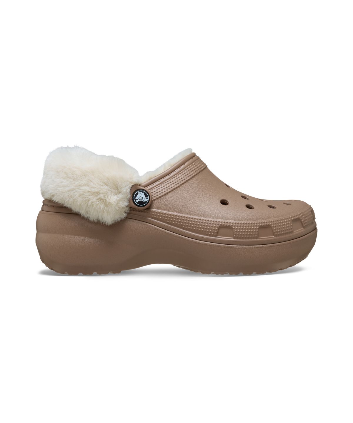 크록스(CROCS) 클래식 플랫폼 퍼즈 라인드 클로그 - 라테 / 212854-2Q9