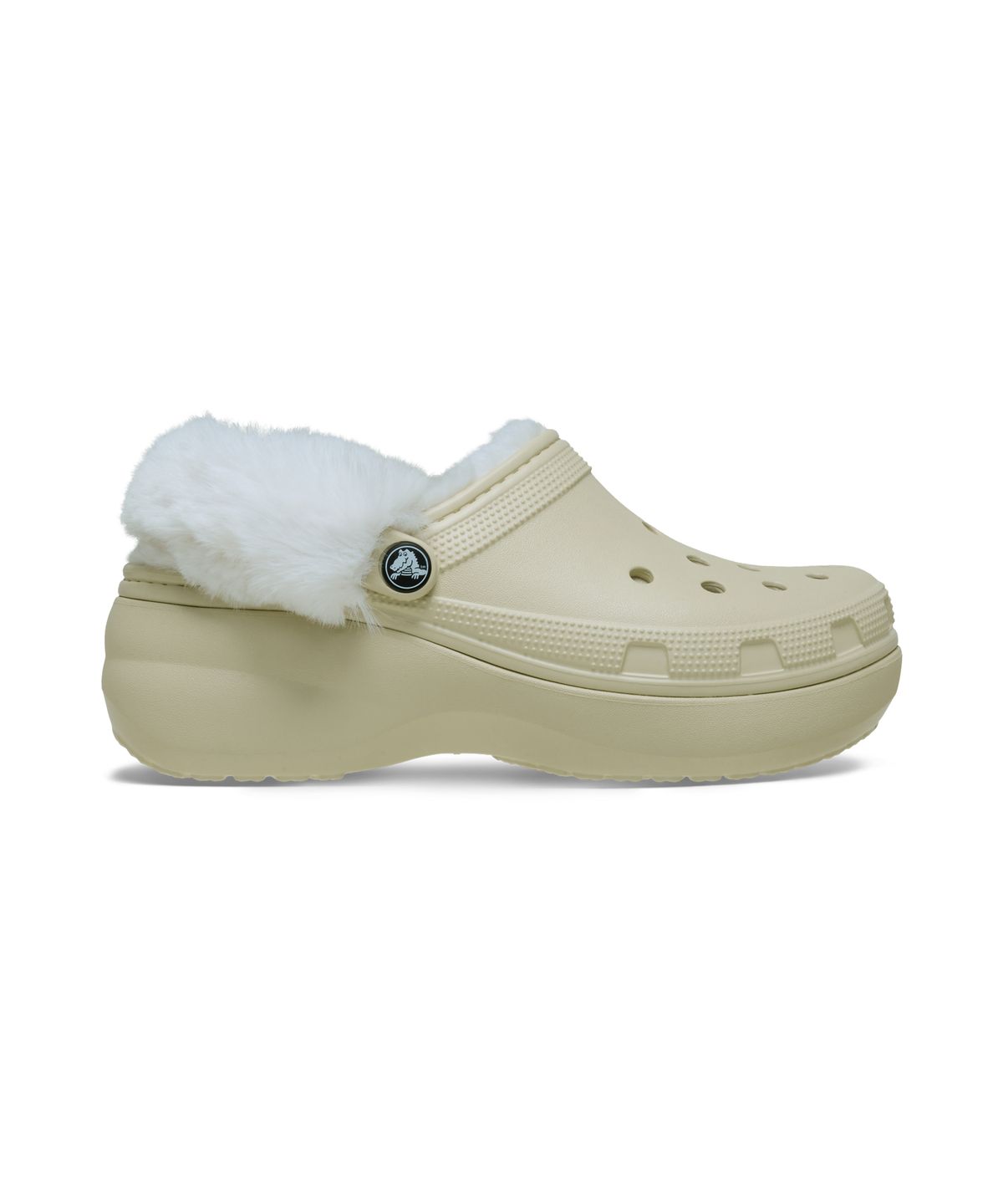 크록스(CROCS) 클래식 플랫폼 퍼즈 라인드 클로그 - 본 / 212854-2Y2