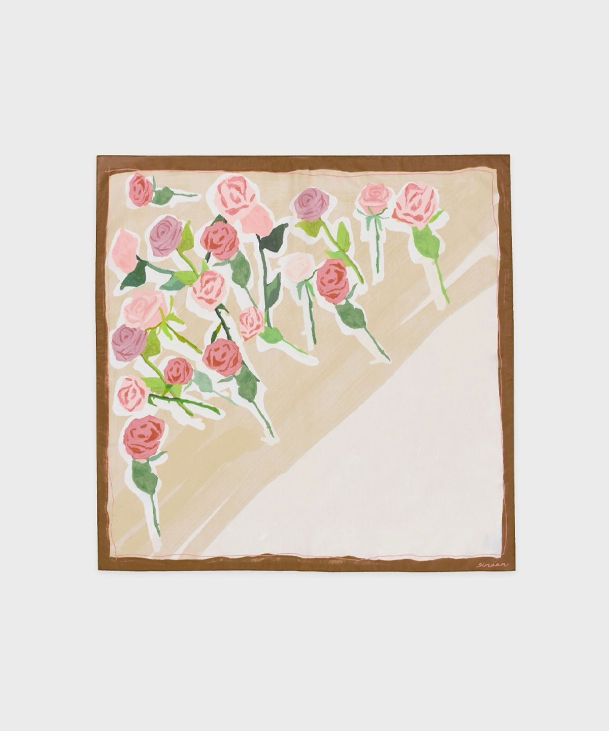 시눈(SINOON) SN Flower Texture Scarf (Brown)