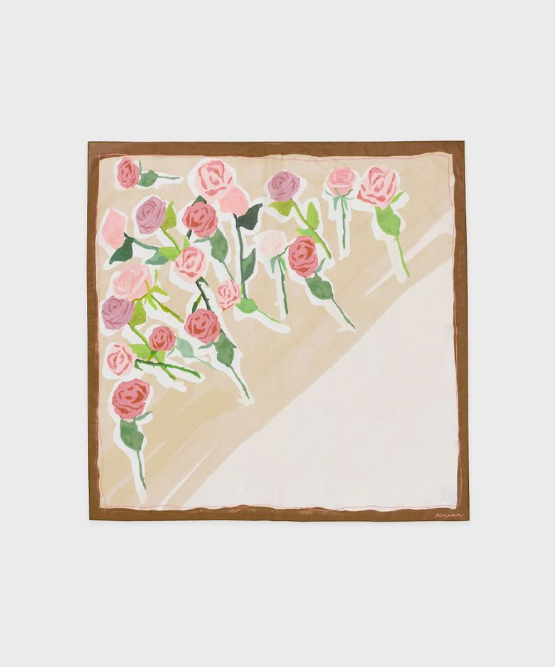 SN Flower Texture Scarf (Brown)