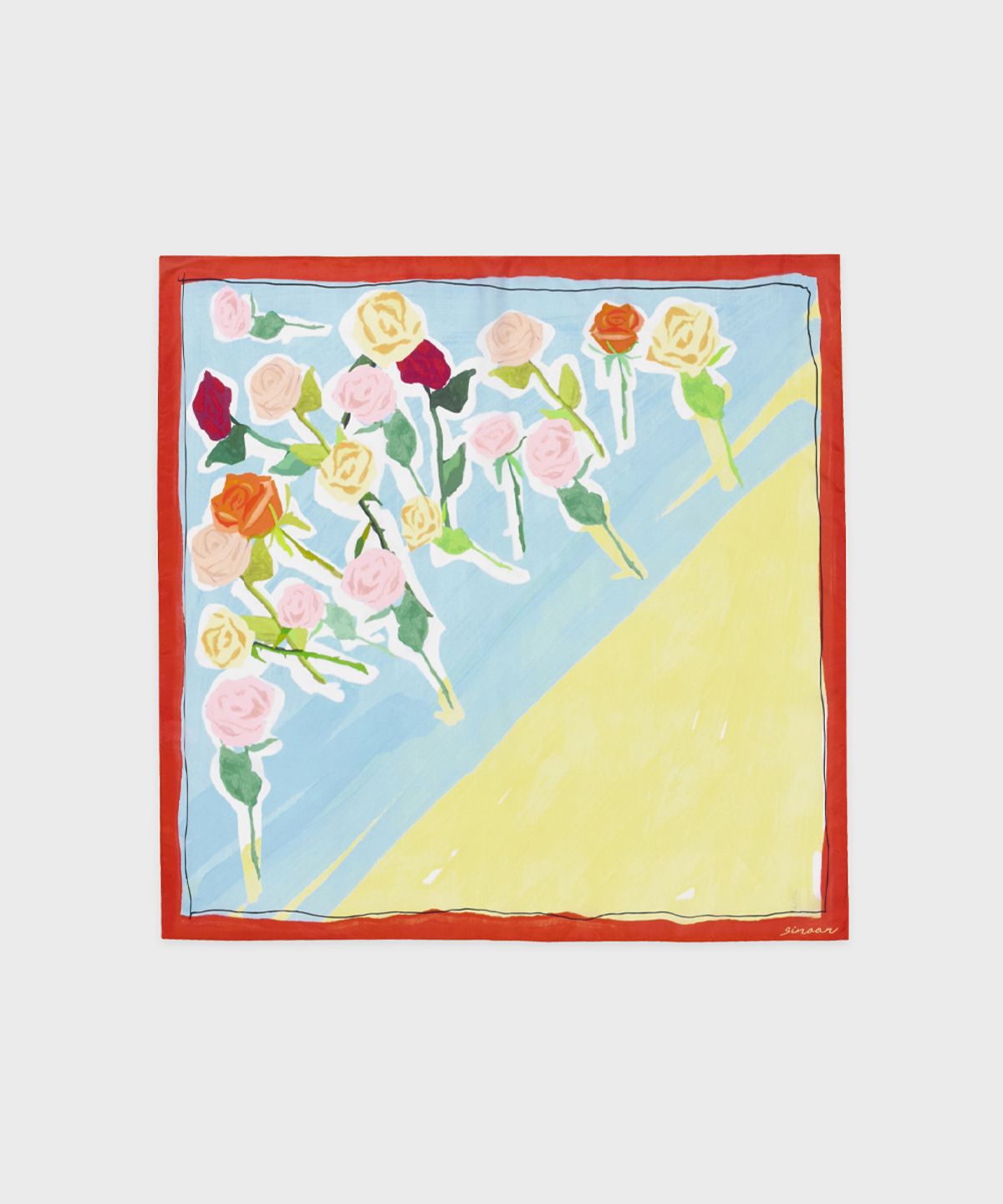 시눈(SINOON) SN Flower Texture Scarf (Red)