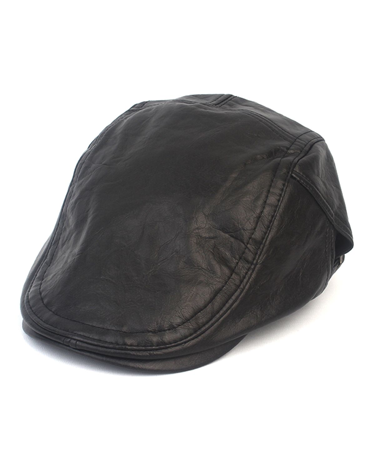 유니버셜 케미스트리(UNIVERSAL CHEMISTRY) Soft Leather Black SideBelt Huntingcap 헌팅캡