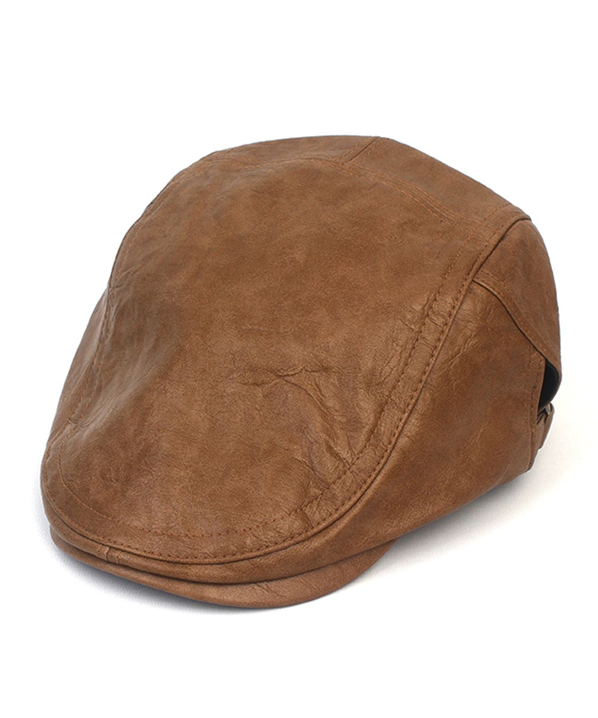 유니버셜 케미스트리(UNIVERSAL CHEMISTRY) Soft Leather Beige SideBelt Huntingcap 헌팅캡