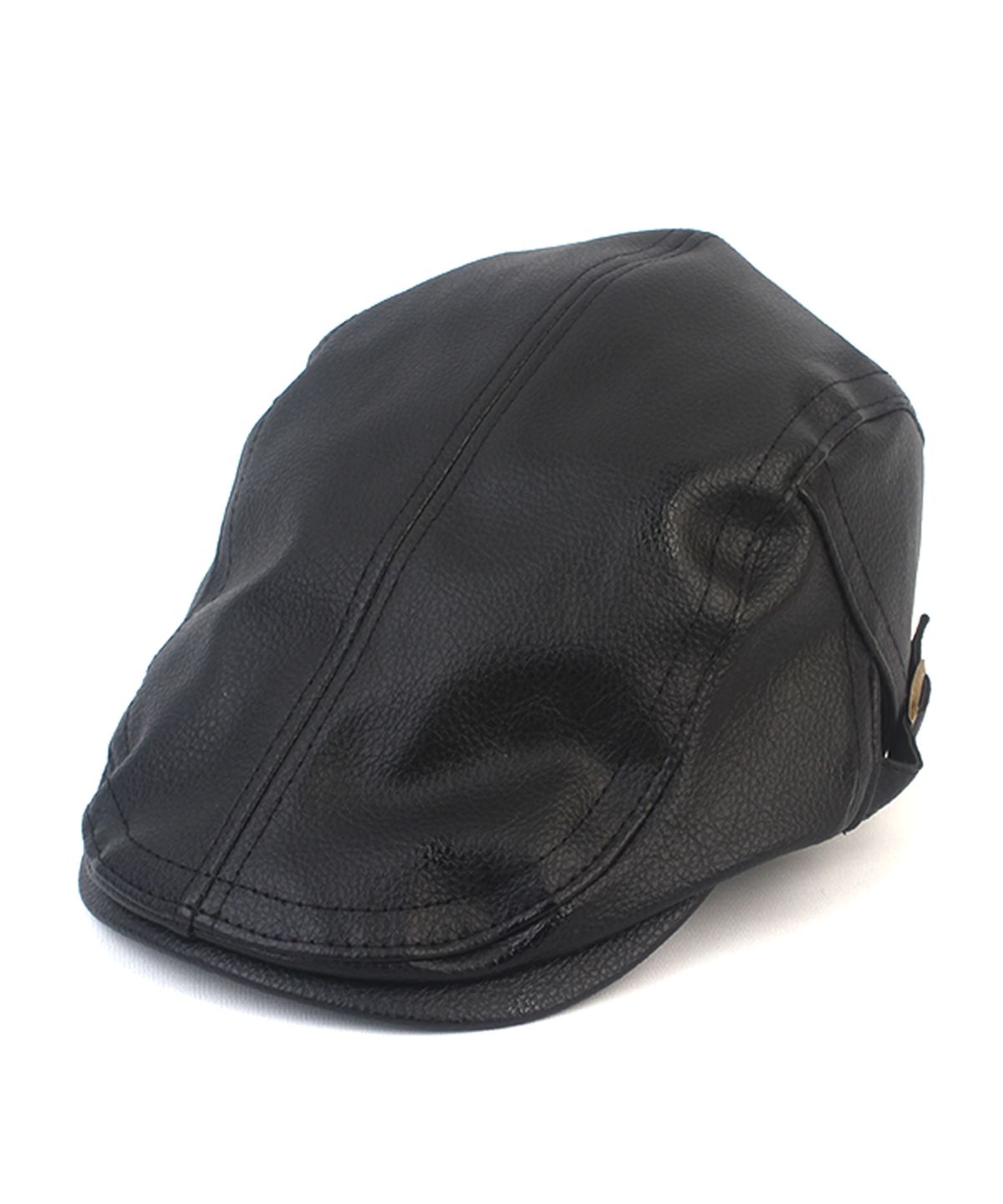 유니버셜 케미스트리(UNIVERSAL CHEMISTRY) Hard Leather Black SideBelt Huntingcap 헌팅캡