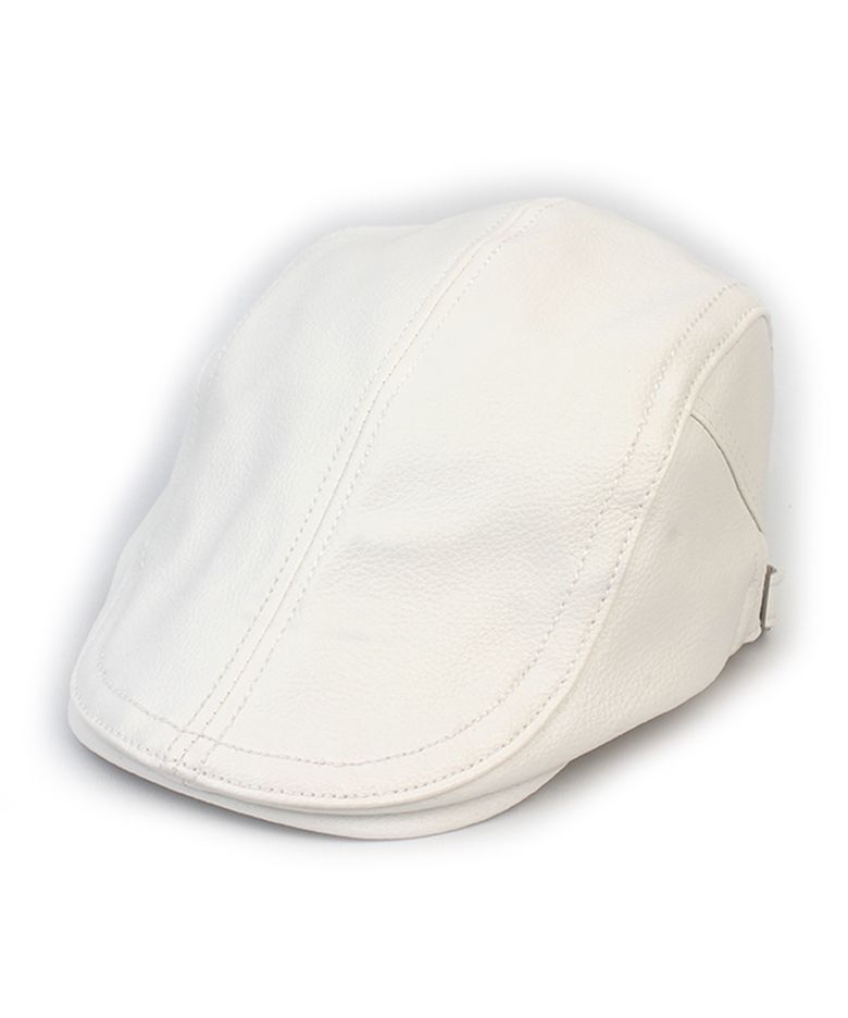 Hard Leather White SideBelt Huntingcap 헌팅캡