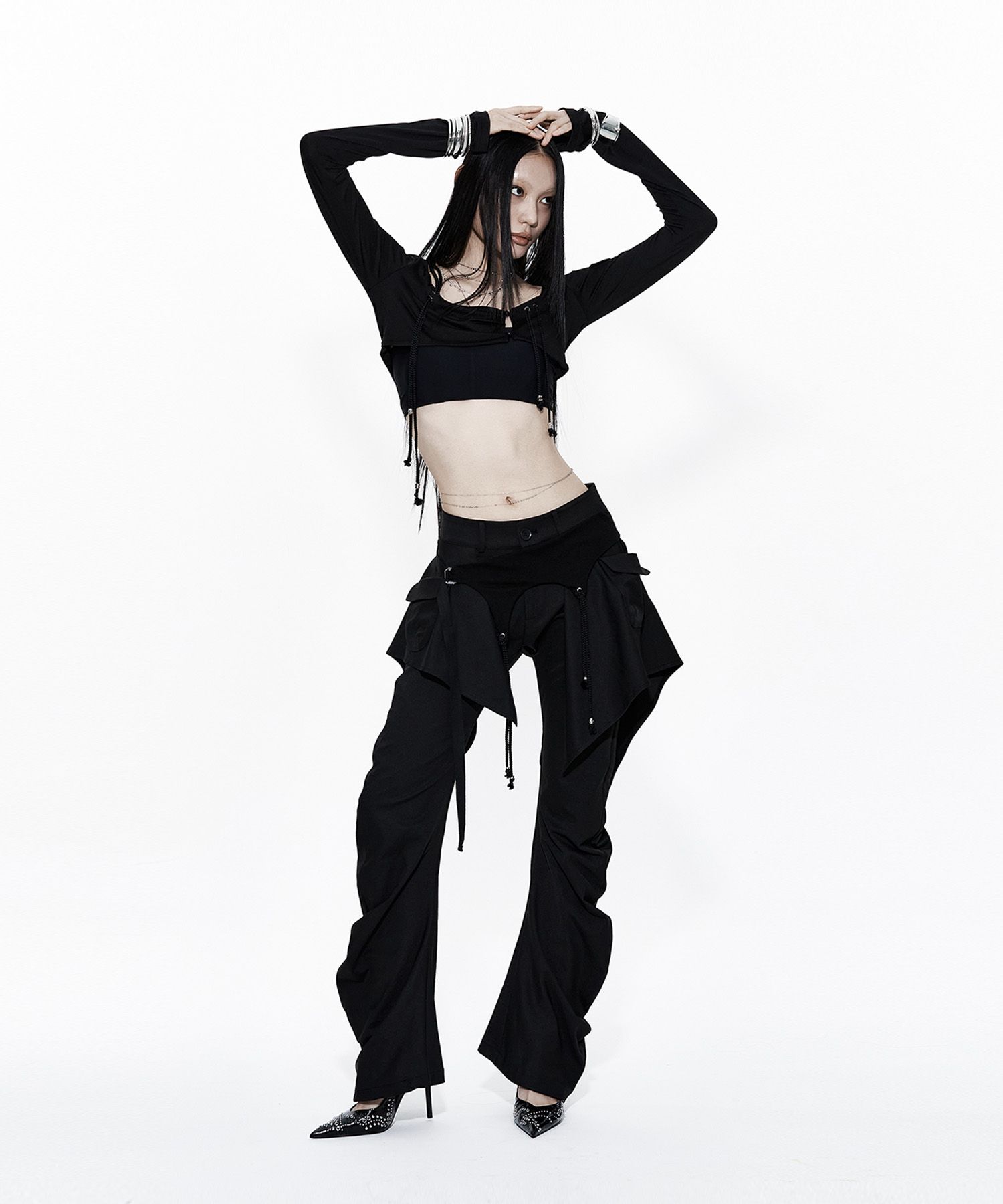 パンツ Kashiko Layered Strap Pants 카시코(KASHIKO) Layered Strap Pants Black - 사이즈 & 후기 | 무신사