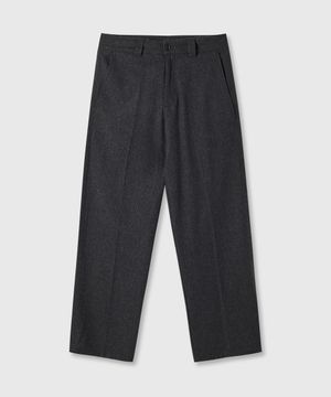 사이드 폴드 울 슬랙스 - 챠콜