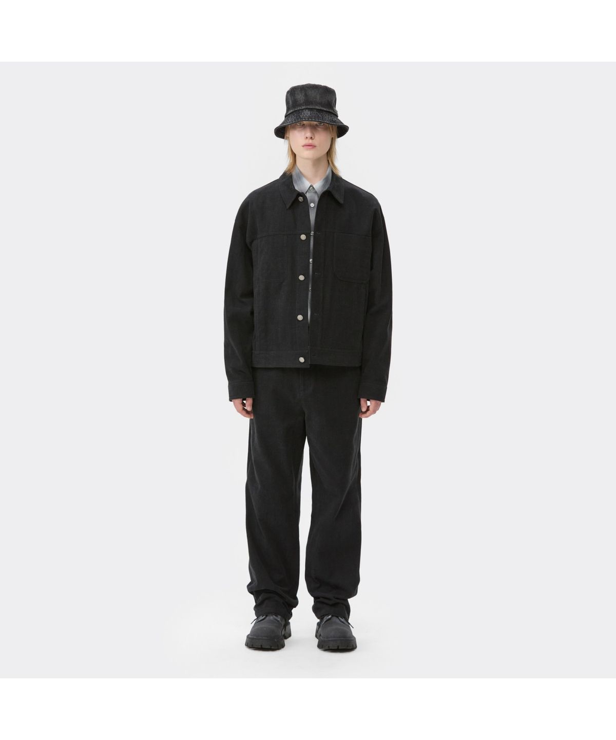 커스텀멜로우(CUSTOMELLOW) Black Dyed Cotton Pants CWPAA25523BKX