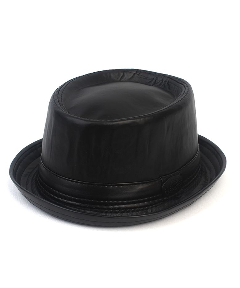Punk Leather Black Fedora 페도라