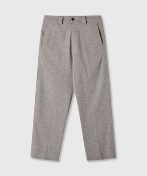 사이드 폴드 울 슬랙스 - 샌드 그레이