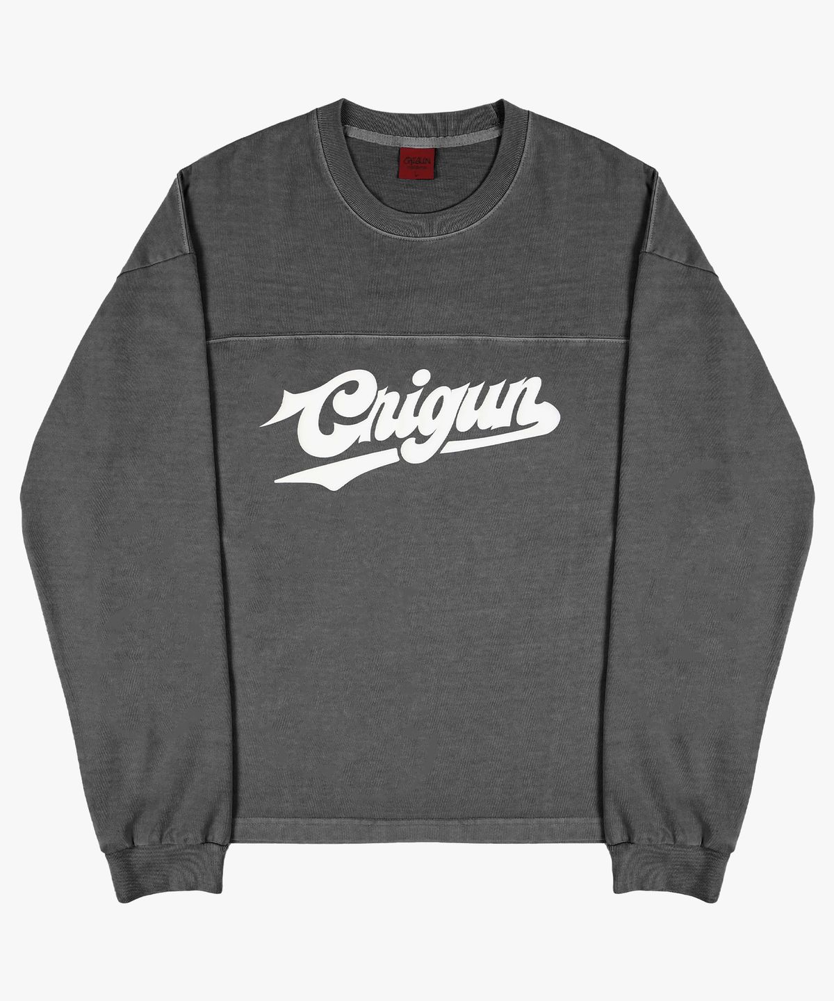 크리건(CRIGUN) FOOTBALL CREW LONG SLEEVE PIGMENT CHARCOAL
